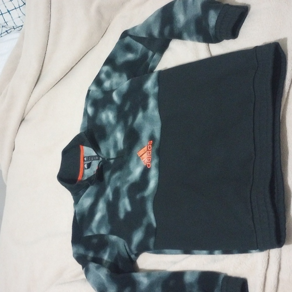 Adidas polar fleece grey  camo half zip sweater.